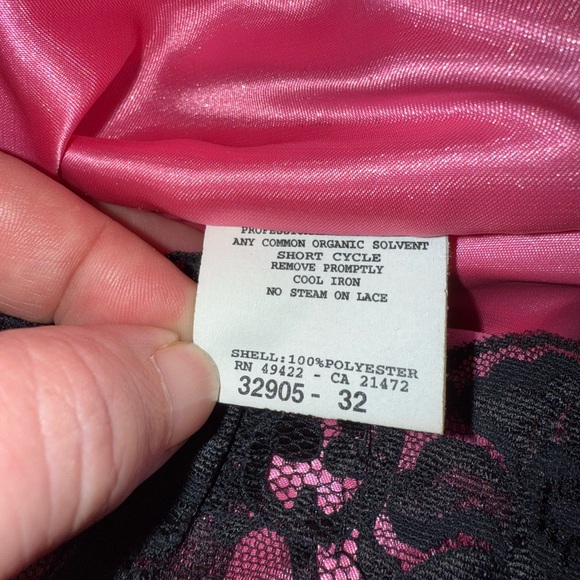 Gunne Sax by Jessica McClintock Elegant Black and Pink Strapless Maxi Dress Sz 5 - Picture 10 of 11